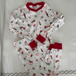 Holiday-Themed Kids Pajama Set with Red Trim